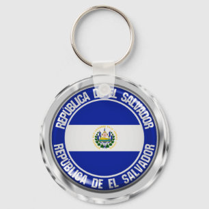 El Salvador Round Emblem Keychain