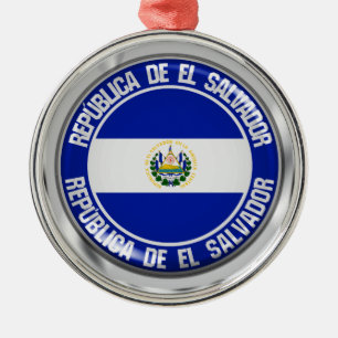 El Salvador Round Emblem Metal Ornament