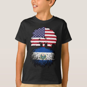 El Salvador Salvadoran American USA Tree Roots T-Shirt