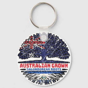 El Salvador Salvadorean Australian Australia Flag Keychain