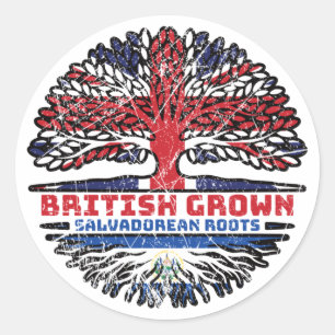 El Salvador Salvadorian Uk United Kingdom British Classic Round Sticker
