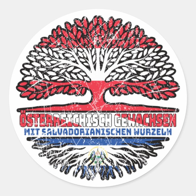 El Salvador Salvadorianisch Österreich Classic Round Sticker (Front)