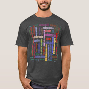 El Salvador Slang Salvadorian Spanish Word Cloud T-Shirt