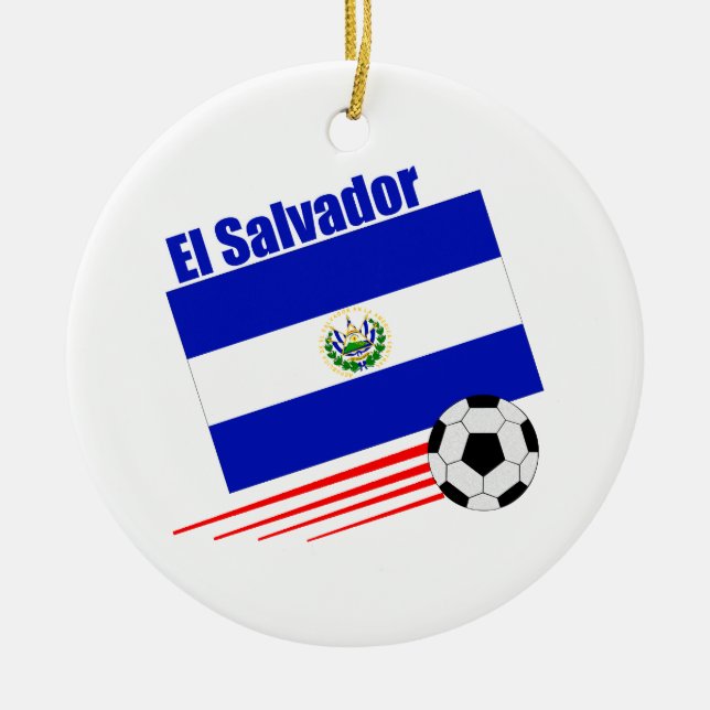 El Salvador Soccer Team Ceramic Ornament (Front)