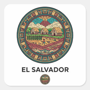 EL SALVADOR SQUARE STICKER