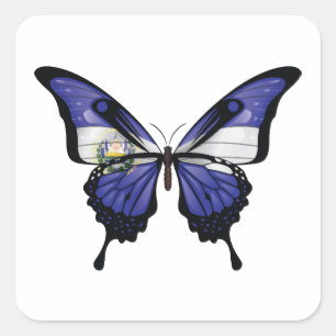 El Salvador Swallowtail Butterfly Flag Sticker