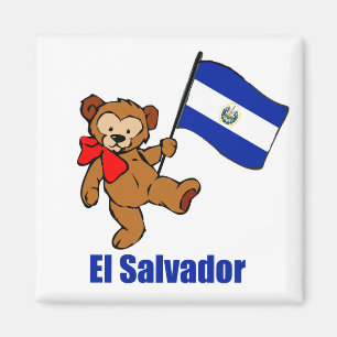 El Salvador Teddy Bear Magnet