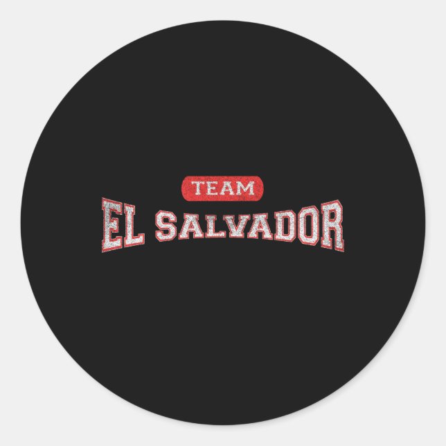 El Salvadoran Team El Salvador Distressed Classic Round Sticker (Front)