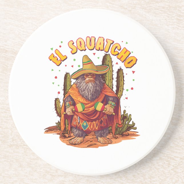 El Squatcho Bigfoot with Maraca, Sombrero and Ponc Coaster (Front)
