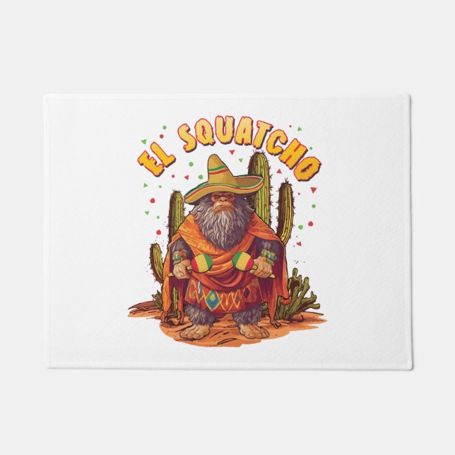 El Squatcho Bigfoot with Maraca, Sombrero and Ponc Doormat (Front)