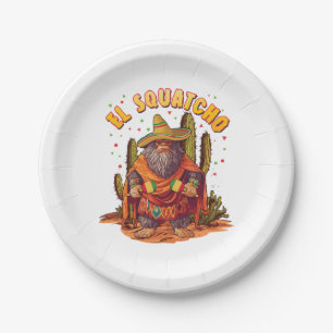 El Squatcho Bigfoot with Maraca, Sombrero and Ponc Paper Plate