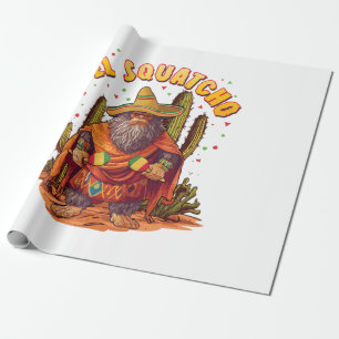 El Squatcho Bigfoot with Maraca, Sombrero and Ponc Wrapping Paper