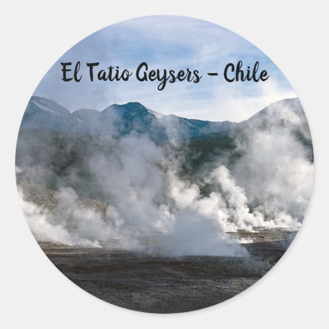 El Tatio Geysers near San Pedro de Atacama - Chile Classic Round Sticker (Front)