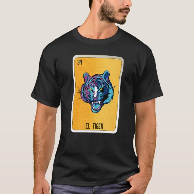 El Tiger Mexican Slang Lottery Bingo Cards T-Shirt (Front)