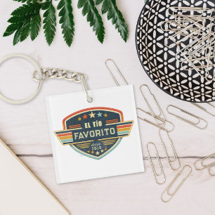 El Tío Favorito Custom Year Retro Patch Design Keychain