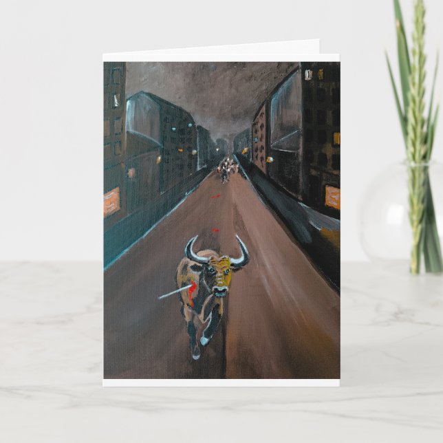 El Toro Torturado Painting by Alfred Fox Card (Front)