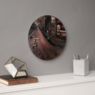 El Toro Torturado Painting by Alfred Fox Large Clock