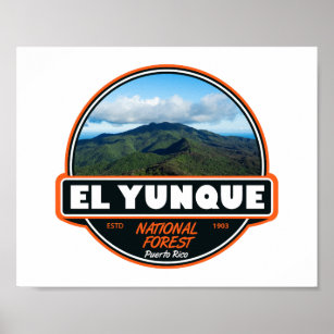 El Yunque National Forest Puerto Rico Emblem Poster