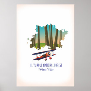El yunque national forest puerto rico map poster
