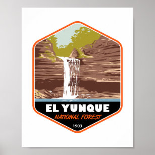 El Yunque National Forest Puerto Rico Vintage Poster