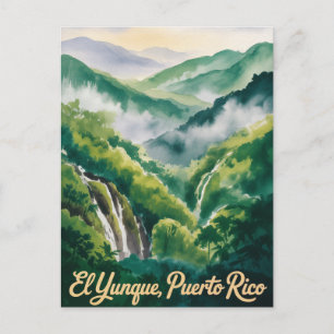 El Yunque National Forest Puerto Rico Watercolor  Postcard
