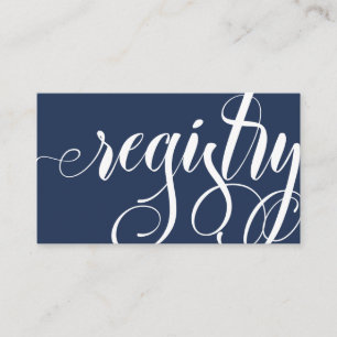 Elaborate Bold Registry Over Editable Navy Blue Enclosure Card