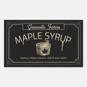Elaborate Border Vintage Bucket Maple Syrup Black Sticker