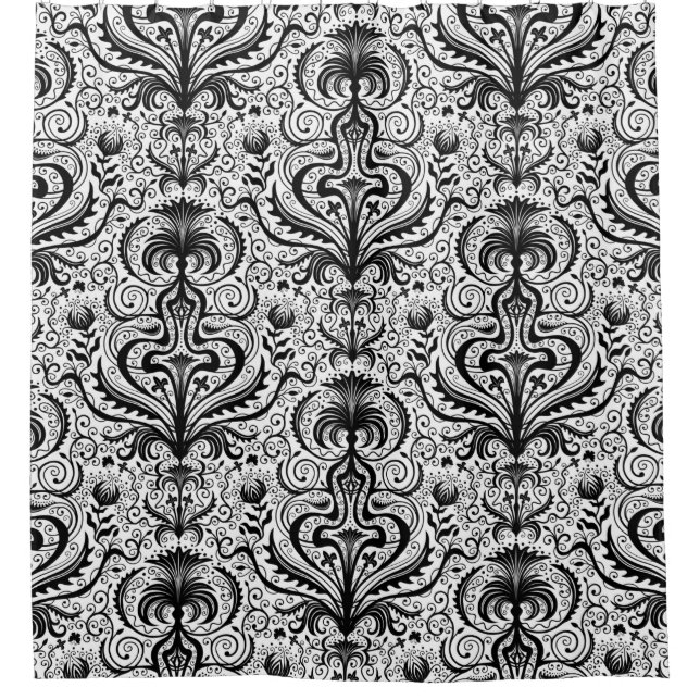 Elaborate Luxury Black Seamless Damask Floral Patt (Front)