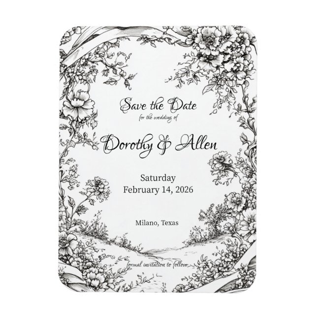 Elaborate Rustic Floral Magnet (Vertical)