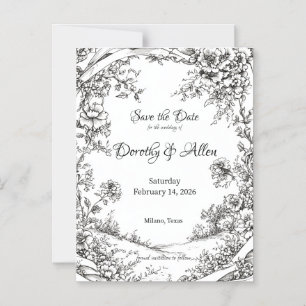 Elaborate Rustic Floral Magnetic Invitation