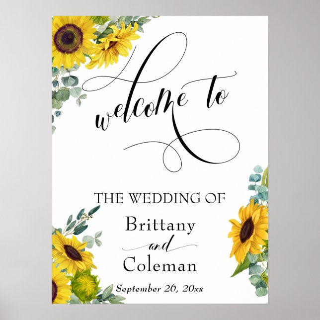 Elaborate Typography Floral The Wedding Of Sign (Front)