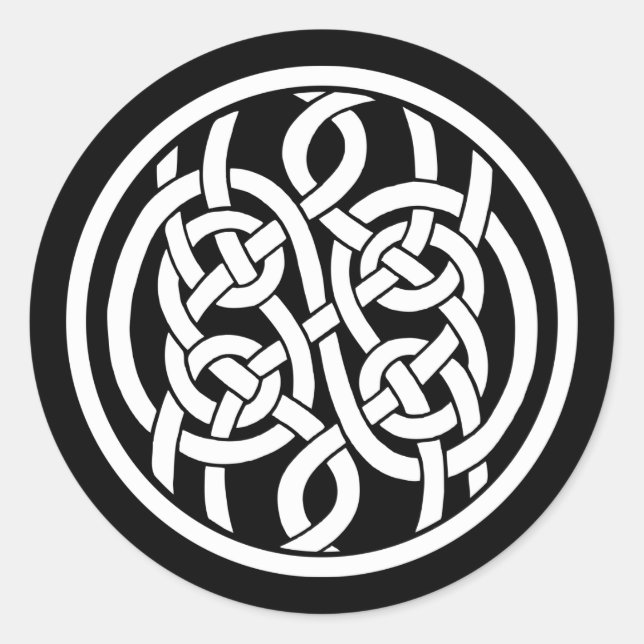 Elaborately framed Celtic Nordic Viking knot Classic Round Sticker (Front)