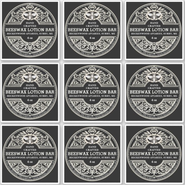 Elaborer Black Beeswax Lotion Bar ou Étiquette de  (Devant)