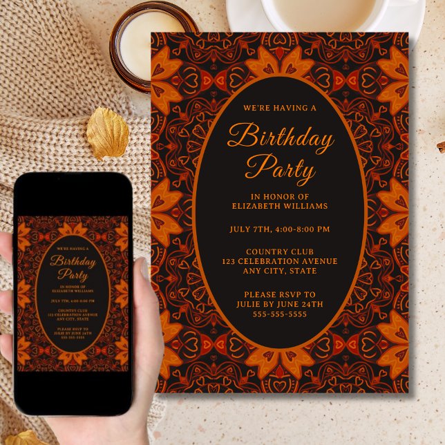 Elaborer Boho Anniversaire Invitation unique (Créateur téléchargé)