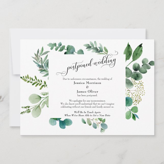 Elaborer Script Eucalyptus Postpond carte Mariage (Devant)