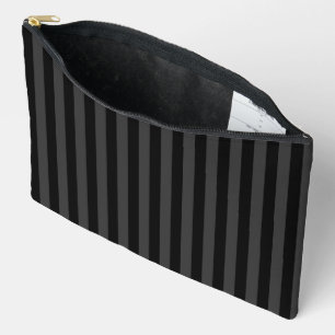Elagnat Black & Smoky Black Vertical Stripes Accessory Pouch
