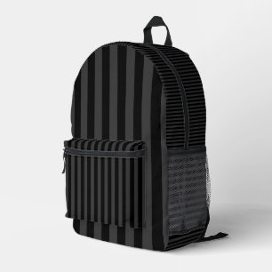 Elagnat Black & Smoky Black Vertical Stripes  Printed Backpack