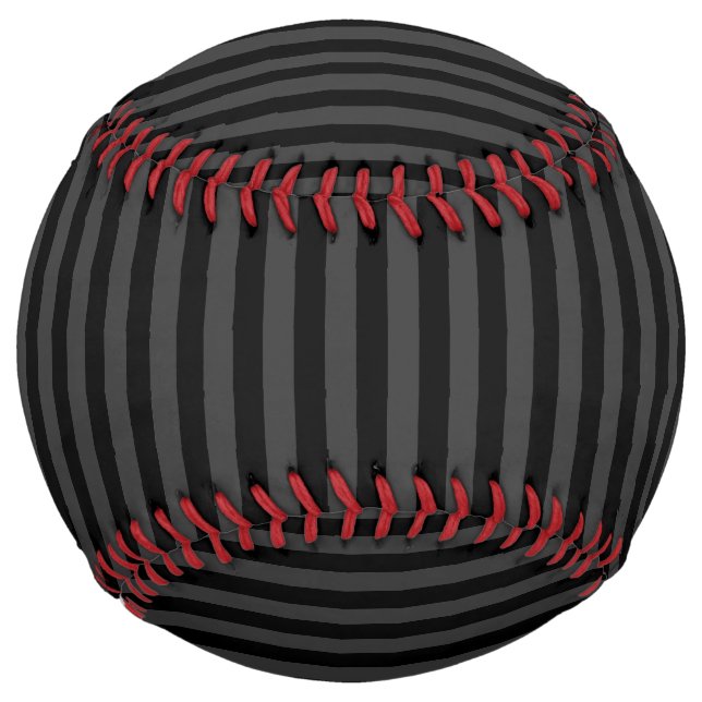 Elagnat Black & Smoky Black Vertical Stripes  Softball (Front)
