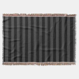 Elagnat Black & Smoky Black Vertical Stripes  Throw Blanket