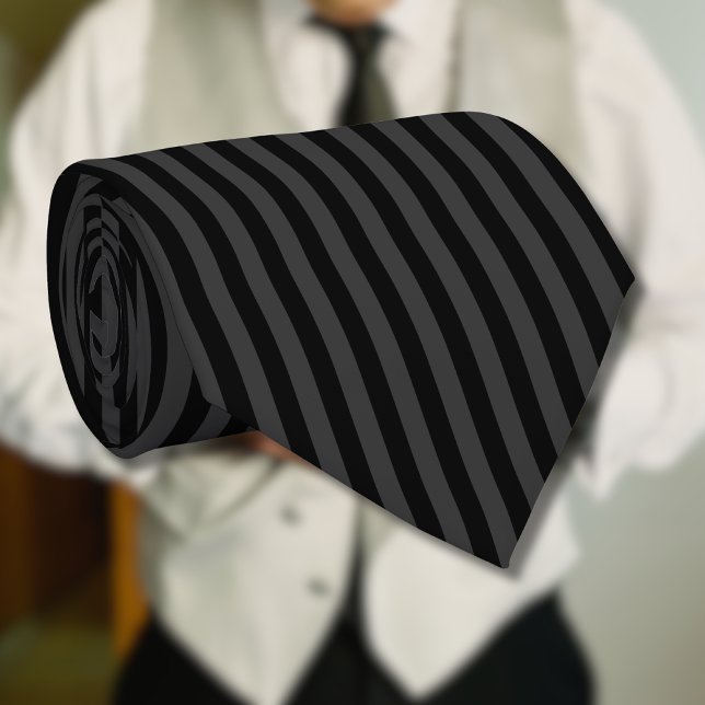 Elagnat Black & Smoky Black Vertical Stripes  Tie (Creator Uploaded)