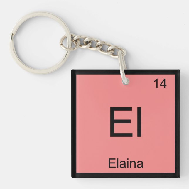 Elaina Name Chemistry Element Periodic Table Keychain (Front)