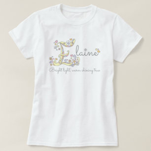 Elaine girls E name meaning custom tee