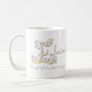 Elaine letter E name meaning monogram mug