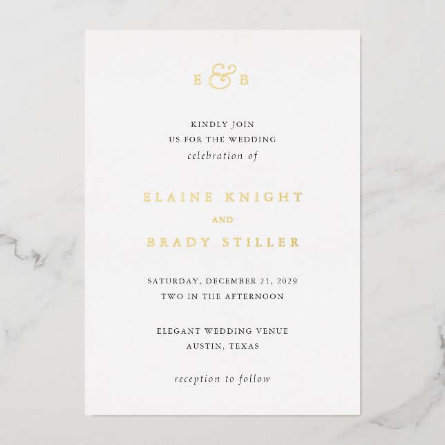 Elaine Monogram Elegant Wedding (Front)