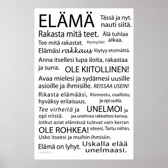 Elama juliste - Life poster in Finnish (Front)