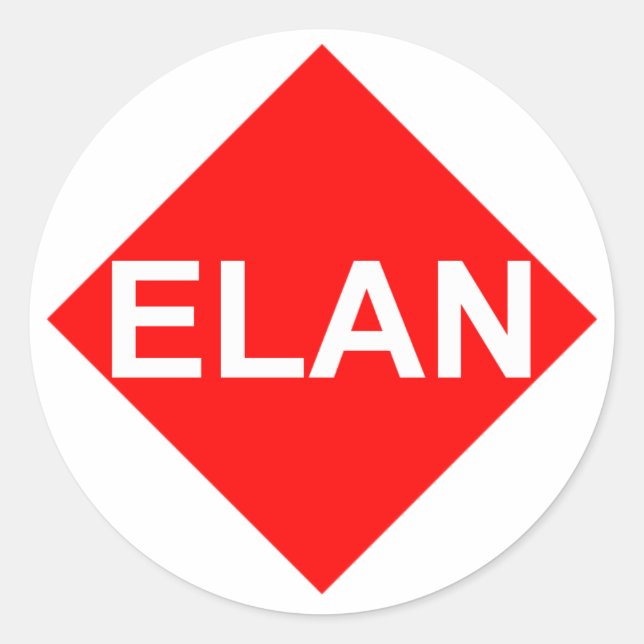 elan classic round sticker (Front)
