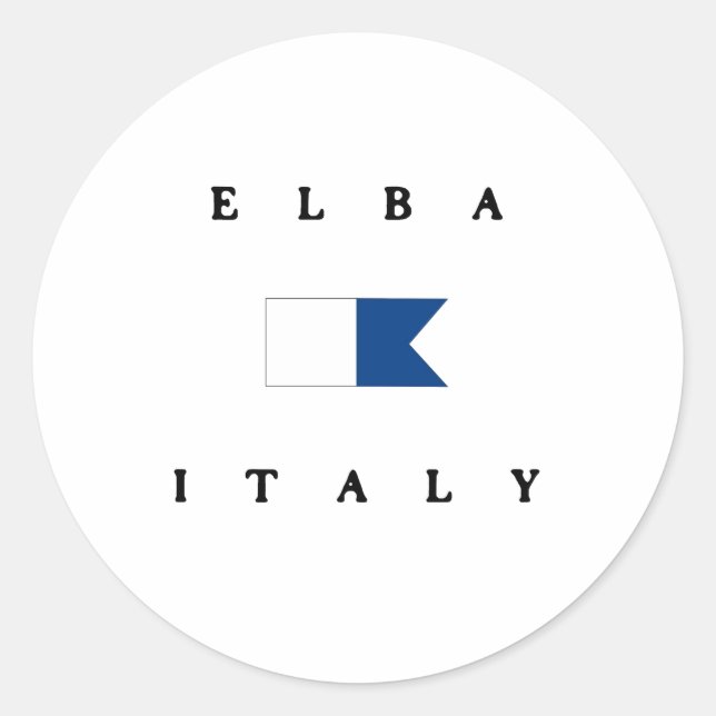 Elba Italy Alpha Dive Flag Classic Round Sticker (Front)