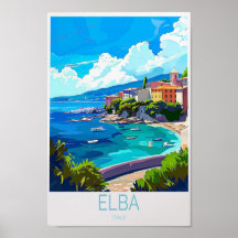 Elba Italy Custom Travel Poster Italy Travel