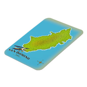 Elba Italy map travel poster Magnet