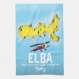 Elba, Tyrrhenian Sea ,Tuscan ,Italy travel poster Kitchen Towel